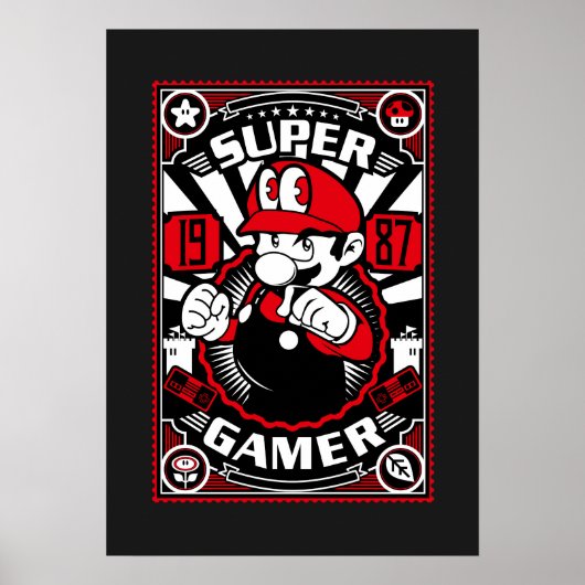 Super Gamer Retro Gaming Poster (Voorkant)