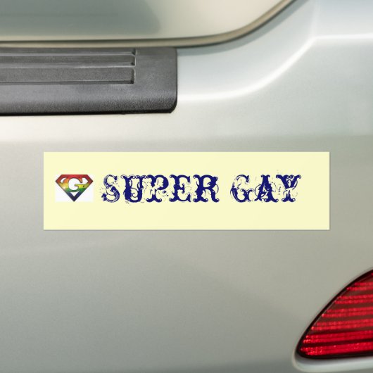 Super Gay Bumpersticker (Op auto)