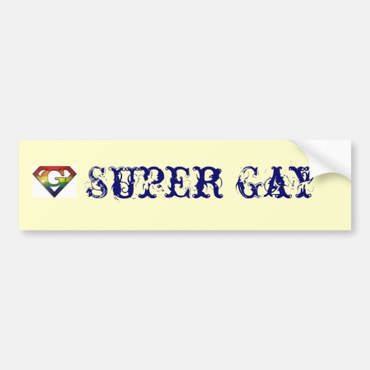 Super Gay Bumpersticker (Voorkant)