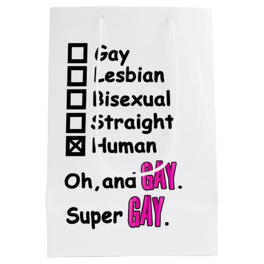 Super Gay Medium Cadeauzakje (Achterkant)