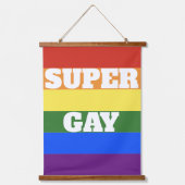 Super Gay Pride Vlag Muur Hangen Hangend Wandkleed (Voorkant)