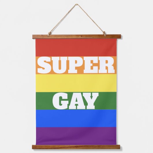Super Gay Pride Vlag Muur Hangen Hangend Wandkleed (Voorkant)