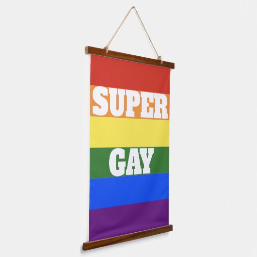Super Gay Pride Vlag Muur Hangen Hangend Wandkleed (Gebogen)