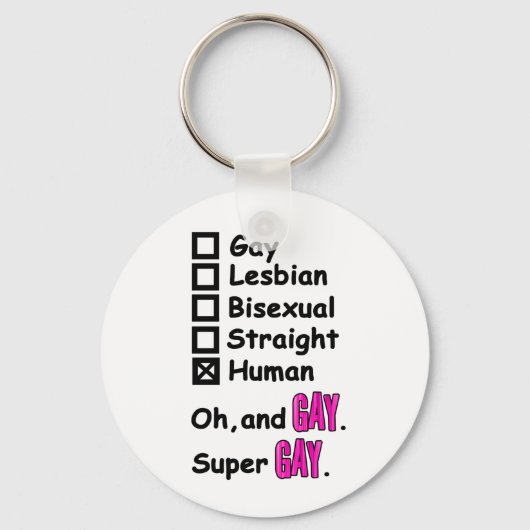 Super Gay Sleutelhanger (Voorkant)