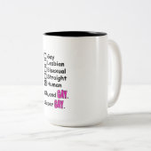 Super Gay Tweekleurige Koffiemok (Voorkant rechts)