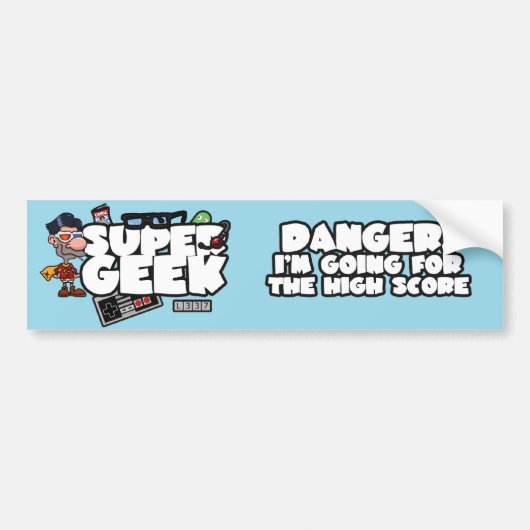 Super Geek Bumpersticker (Voorkant)