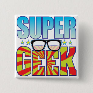 Super Geek v4 Vierkante Button 5,1 Cm