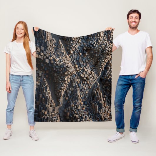 Super Geëxtrudeerde Micro Kubus 3D Mozaïek Fleece Deken (In situ)