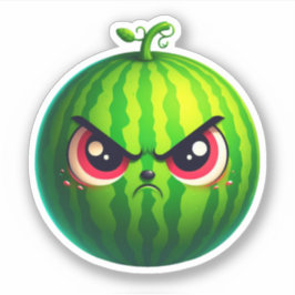 Super gekke watermeloen fruit sticker