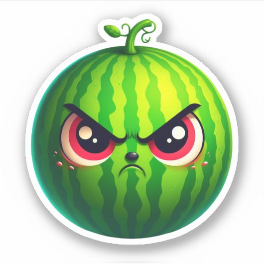 Super gekke watermeloen fruit sticker (Voorkant)
