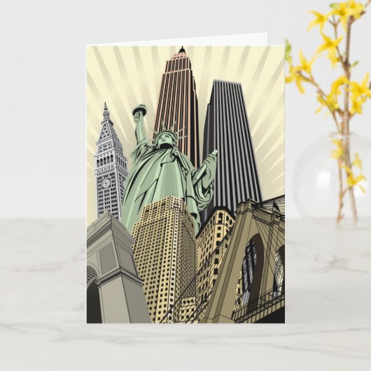 Super Gestileerde Cityscape NYC Kaart (Gele Bloem)