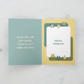 Super geweldige neef groen en blauw verjaardag kaart (Binnen)