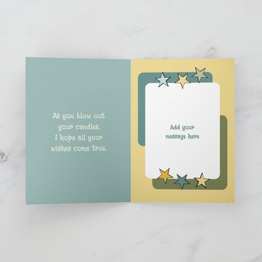 Super geweldige neef groen en blauw verjaardag kaart (Binnen)