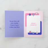 Super geweldige nichtje roze en paarse verjaardag kaart (Binnen)