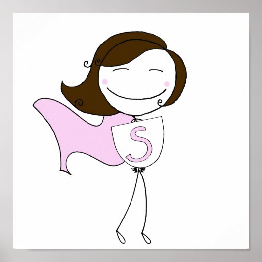 Super Girl Brunette Poster (Voorkant)