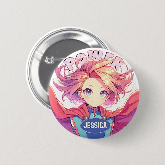 Super Girl Ronde Button 5,7 Cm (Voorkant /achterkant)