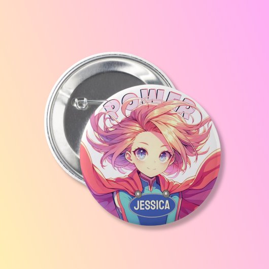 Super Girl Ronde Button 5,7 Cm