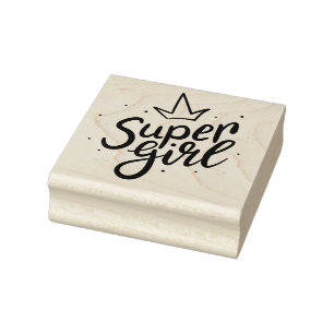 Super Girl Rubber Stamp Rubberstempel