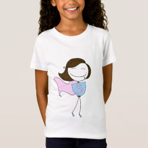 Super, Girl T-shirt (bruin haar)