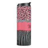 Super Girly Pink Exotic Leopard Print Tri Thermosbeker (Gedraaid links)