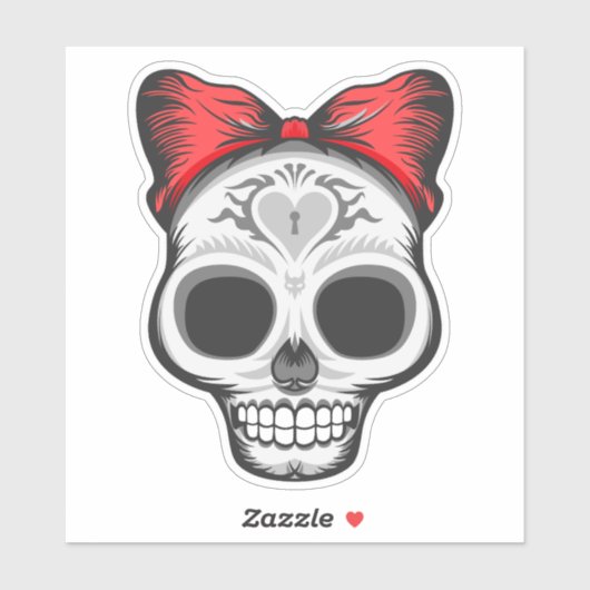 Super Girly Sugar Skull Sticker (Vel)