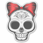 Super Girly Sugar Skull Sticker (Voorkant)