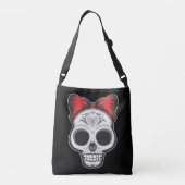 Super Girly suiker schedel illustratie Crossbody Tas (Achterkant)