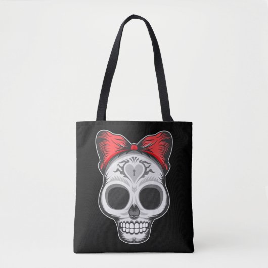 Super Girly suiker schedel illustratie Tote Bag (Voorkant)