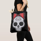 Super Girly suiker schedel illustratie Tote Bag (Dichtbij)