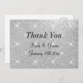 Super glamoureuze glittery bruiloft dank u kaart (Voorkant / Achterkant)