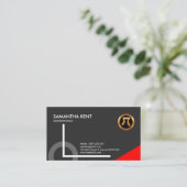 Super Glaring Red Triangle Wiskunde Icon Mathemati Visitekaartje (Staand voorkant)