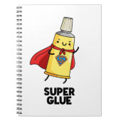 Super Glue Funny Super Hero Pun Notitieboek (Voorkant)