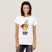 Super Glue Funny Super Hero Pun T-shirt (Voorkant volledig)