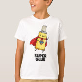 Super Glue Funny Super Hero Pun T-shirt (Voorkant)