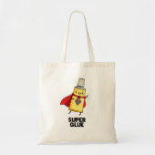 Super Glue Funny Super Hero Pun Tote Bag (Voorkant)