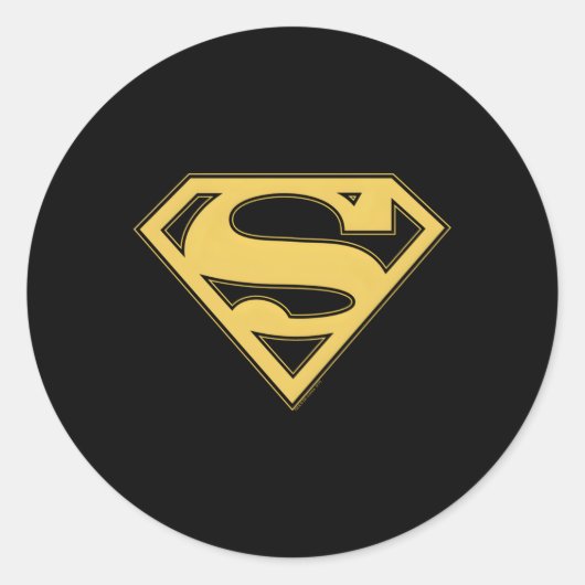 Super Goud Zwart Schild Ronde Sticker (Voorkant)