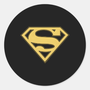 Super Goud Zwart Schild Ronde Sticker