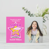 Super Grad Pink Party-Editable Kaart (Staand voorkant)
