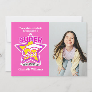 Super Grad Pink Party-Editable Kaart