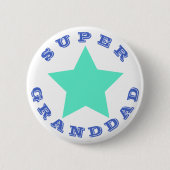 SUPER GRANDDAD - Big Blauwgroen Star-Button Ronde Button 5,7 Cm (Voorkant)