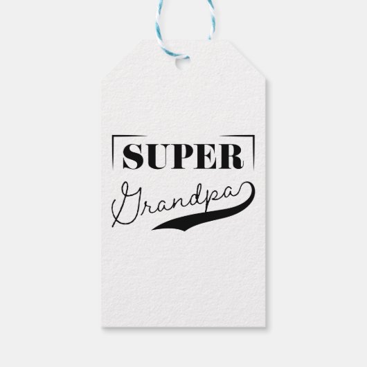 Super Grandpa Cadeaulabel (Achterkant)