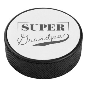 Super Grandpa Hockey Puck