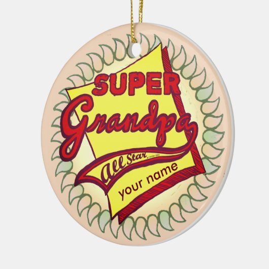 Super Grandpa Keramisch Ornament (Links)