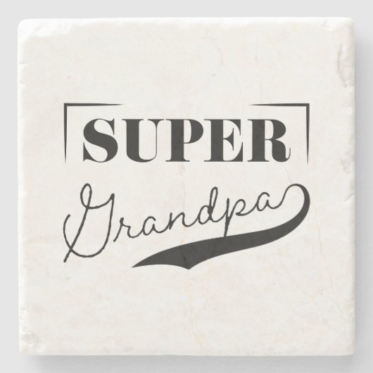 Super Grandpa Stenen Onderzetter (Voorkant)