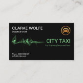 Super Green Lightning Strike Taxi Transport Visitekaartje (Voorkant)