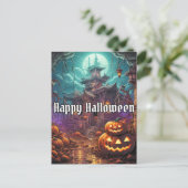 Super griezelig gelukkig Halloween spookhuis Briefkaart (Staand voorkant)