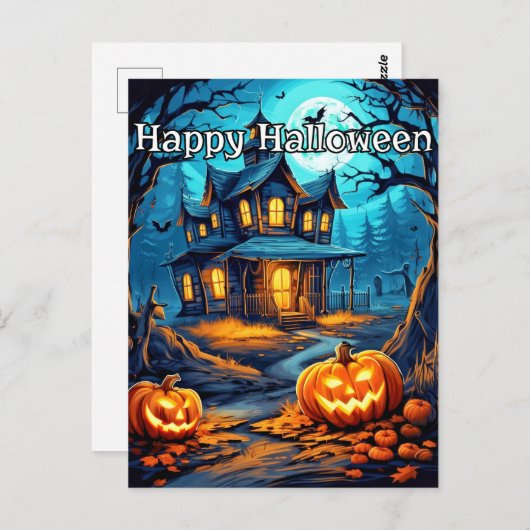 Super griezelige snode pompoenen | Happy Halloween Briefkaart (Voorkant / Achterkant)