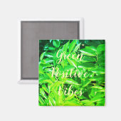 Super groene positieve vibes bladeren magneet (Voorkant / Achterkant)