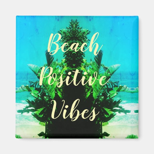 Super groene zomer strand positieve vibes magneet (Voorkant)