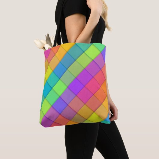 Super Groovy Bright Fun Colorful Tote Bag (Dichtbij)